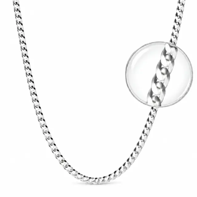 Sterling Silver FBSCD100 Flat Bevelled Diamond Cut Curb