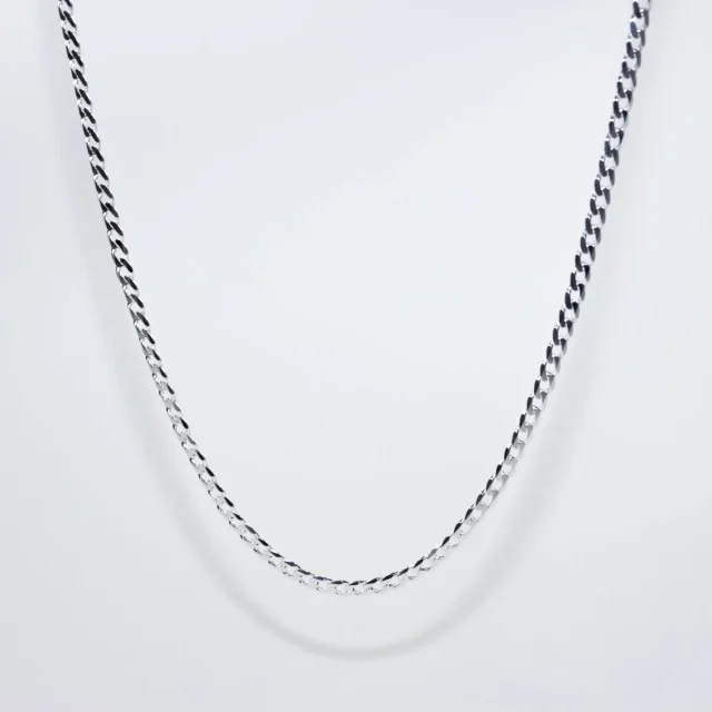 Sterling Silver FBSCD100 Flat Bevelled Diamond Cut Curb
