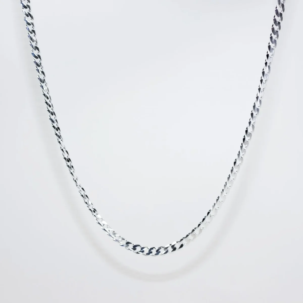 Sterling Silver FBSCD120 Flat Bevelled Diamond Cut Curb