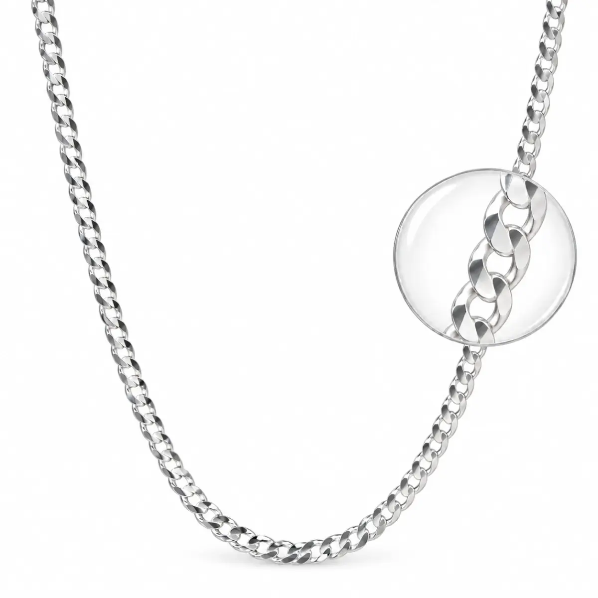 Sterling Silver FBSCD120 Flat Bevelled Diamond Cut Curb