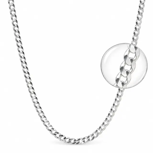 Sterling Silver FBSCD120 Flat Bevelled Diamond Cut Curb