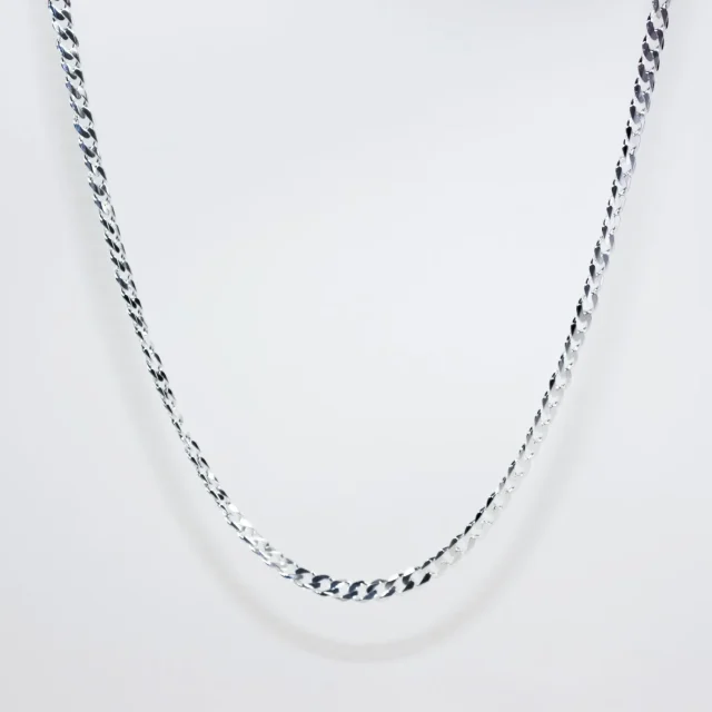 Sterling Silver FBSCD120 Flat Bevelled Diamond Cut Curb