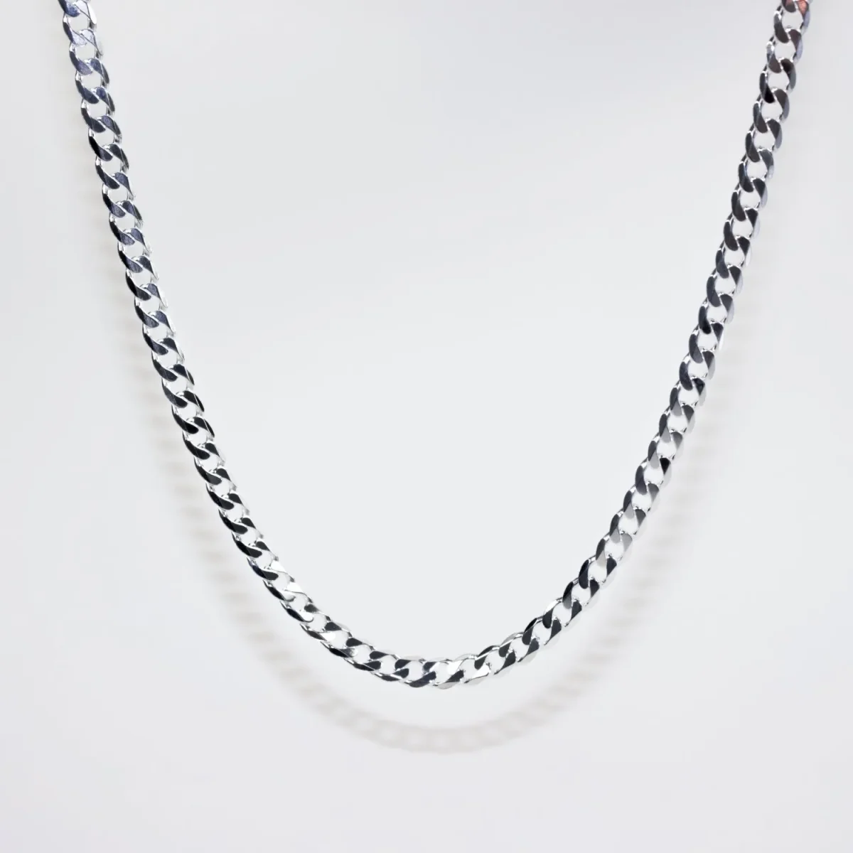 Sterling Silver FBSCD150 Flat Bevelled Diamond Cut Curb Link Chain
