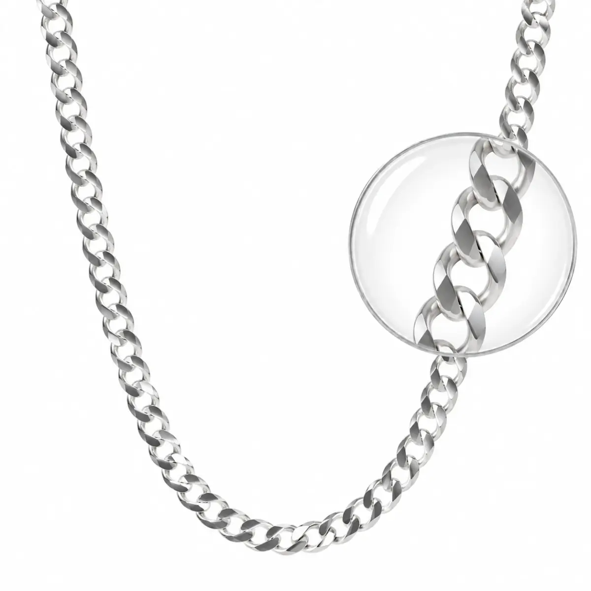 Sterling Silver FBSCD150 Flat Bevelled Diamond Cut Curb Link Chain
