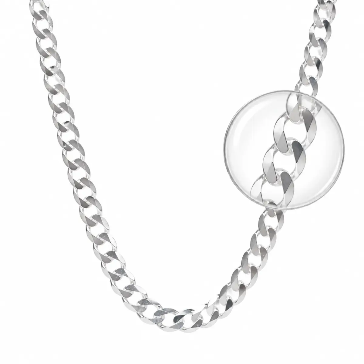 Sterling Silver FBSCD200 Flat Bevelled Diamond-Cut Curb Chain with Lobster Catch