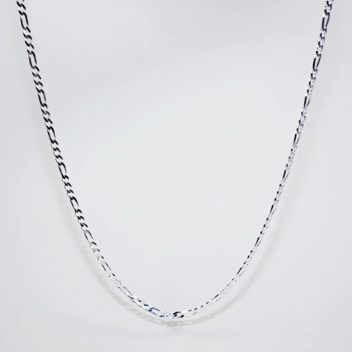 Sterling Silver FBSFD80 1/3 Flat Bevel Figaro Link Chain with Lobster Catch