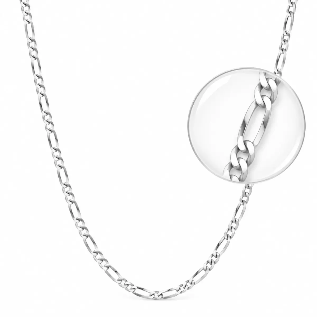 Sterling Silver FBSFD80 1/3 Flat Bevel Figaro Link Chain with Lobster Catch