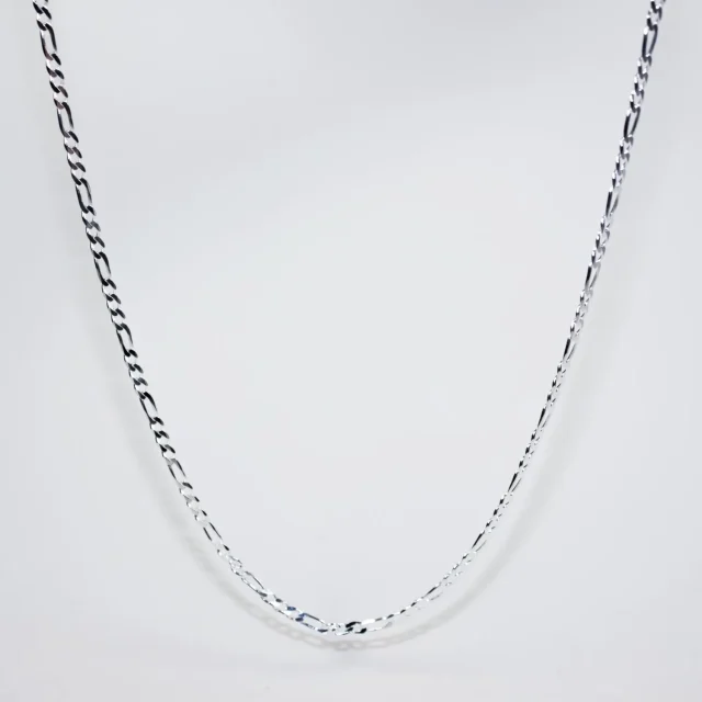 Sterling Silver FBSFD80 1/3 Flat Bevel Figaro Link Chain with Lobster Catch