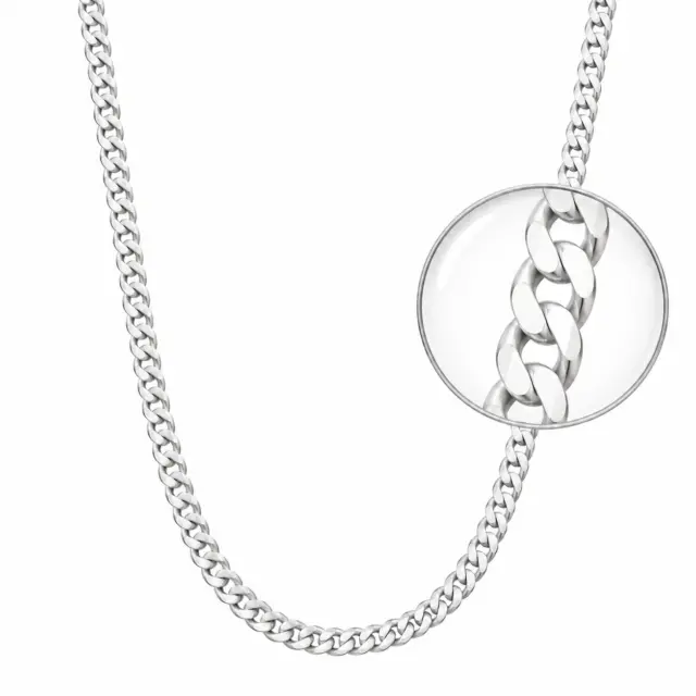 Sterling Silver FCD80 Flat Diamond Cut Curb Chain