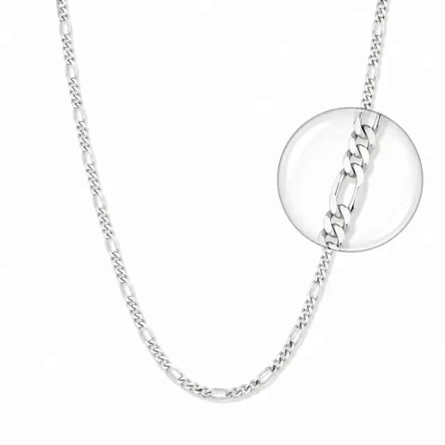Sterling Silver FD100 1/3 Figaro Diamond-Cut Chain with Lobster Catch