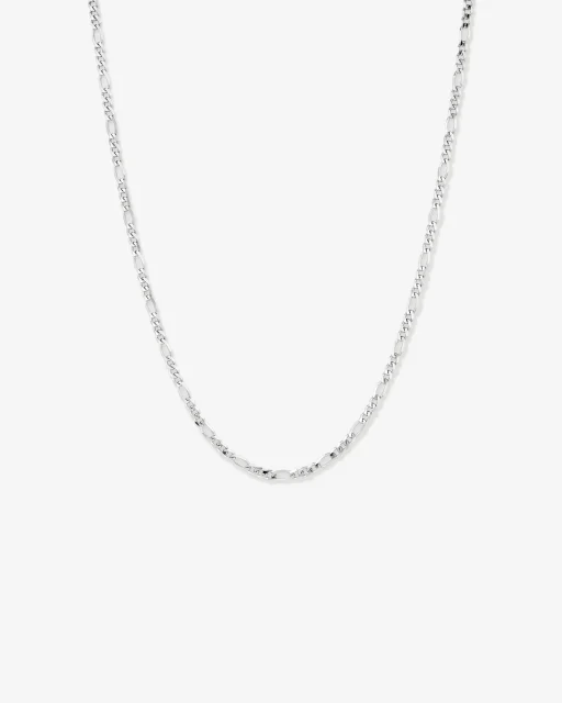 Sterling Silver FD100 1/3 Figaro Diamond-Cut Chain with Lobster Catch