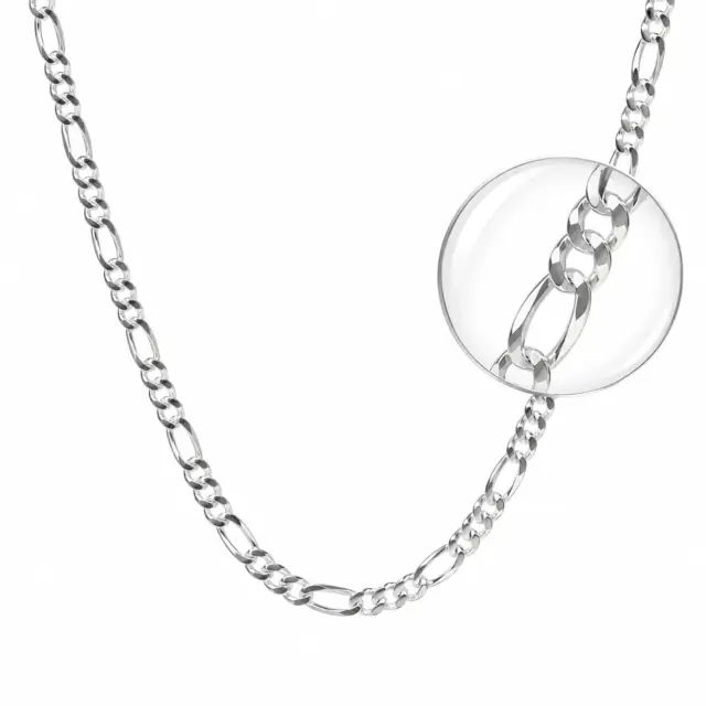 Sterling Silver FD120 1/3 Figaro Diamond-Cut Chain with Lobster Catch