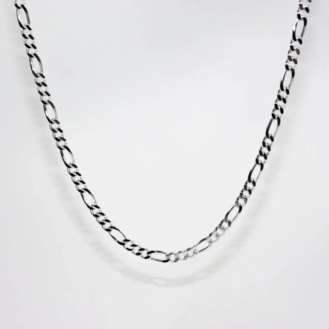 Sterling Silver FD120 1/3 Figaro Diamond-Cut Chain with Lobster Catch
