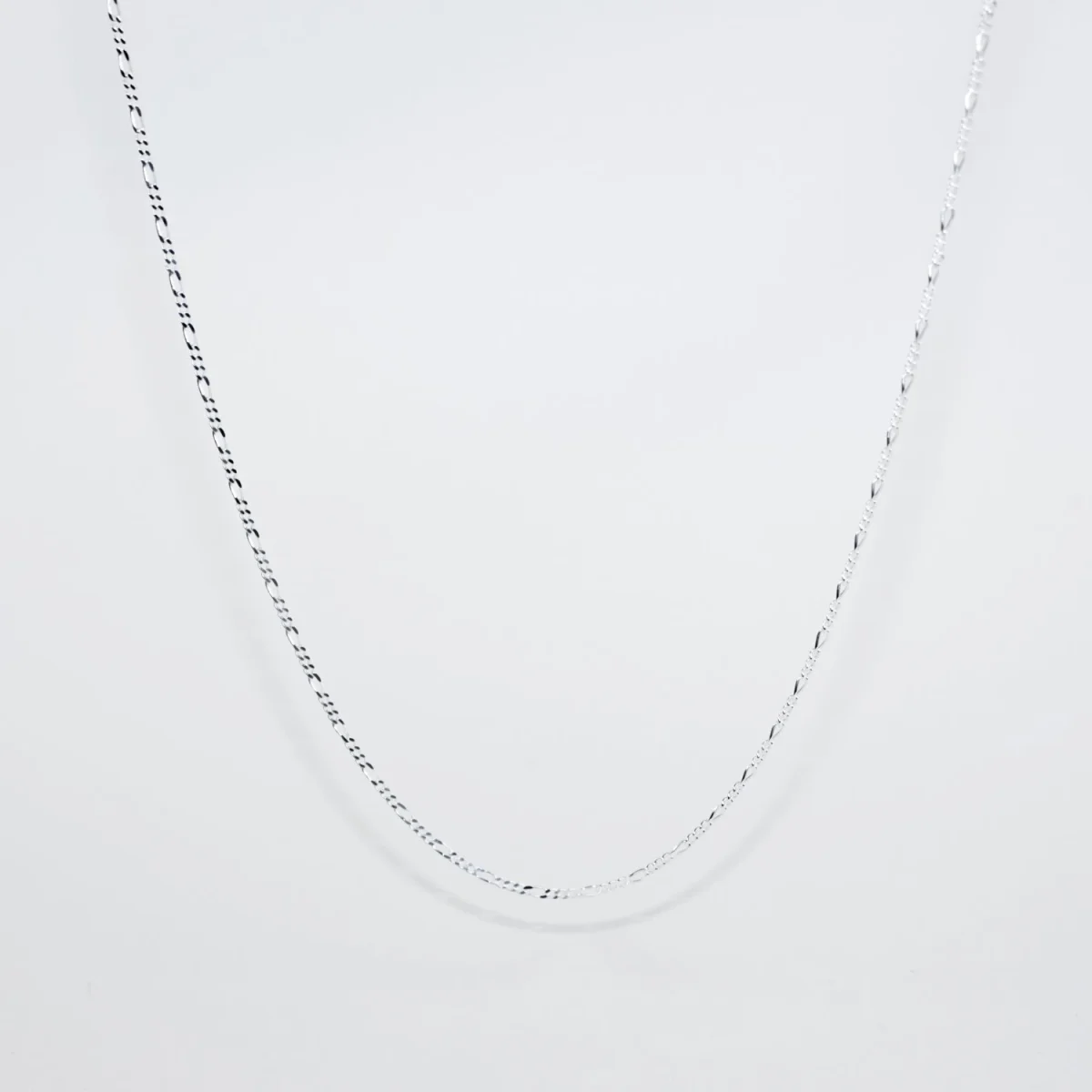 Sterling Silver FD40 1/3 Figaro Diamond-Cut Chain with Bolt Ring Catch