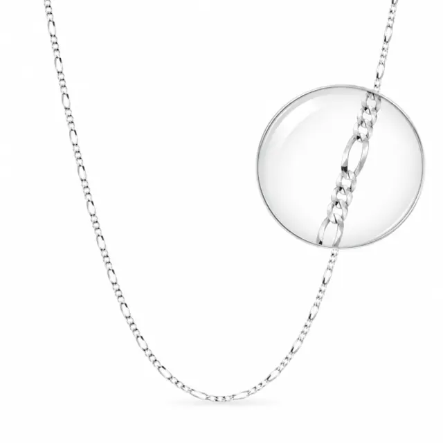 Sterling Silver FD40 1/3 Figaro Diamond-Cut Chain with Bolt Ring Catch