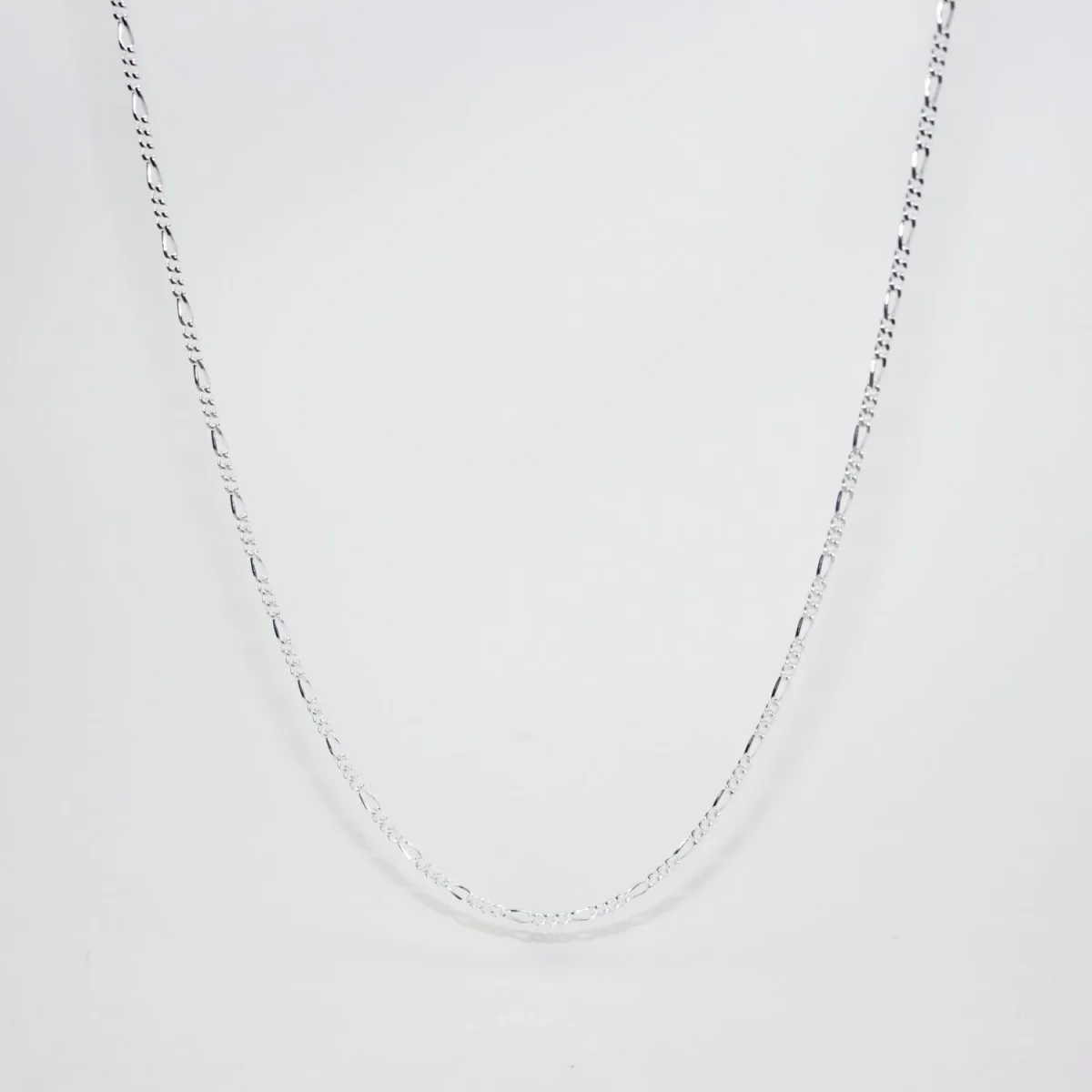 Sterling Silver FD50 1/3 Figaro Diamond-Cut Chain with Bolt Ring Catch