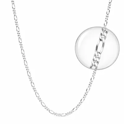 Sterling Silver FD50 1/3 Figaro Diamond-Cut Chain with Bolt Ring Catch