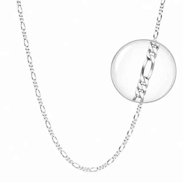 Sterling Silver FD50 1/3 Figaro Diamond-Cut Chain with Bolt Ring Catch