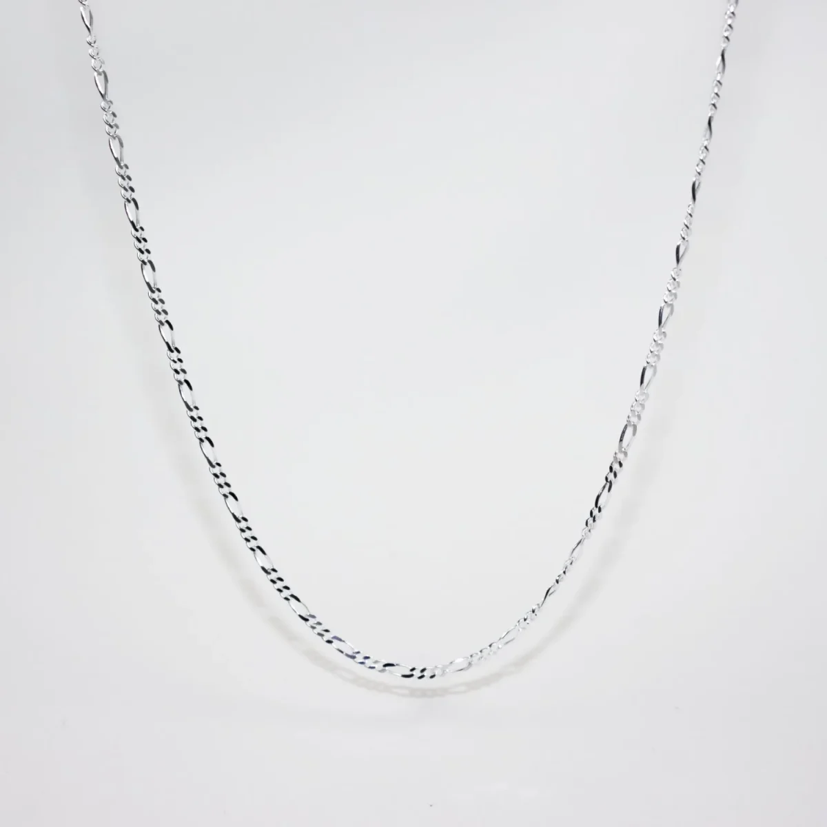 Sterling Silver FD60 1/3 Figaro Diamond-Cut Chain with Lobster Catch