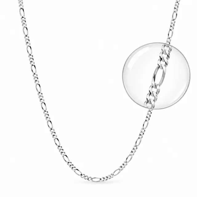 Sterling Silver FD60 1/3 Figaro Diamond-Cut Chain with Lobster Catch
