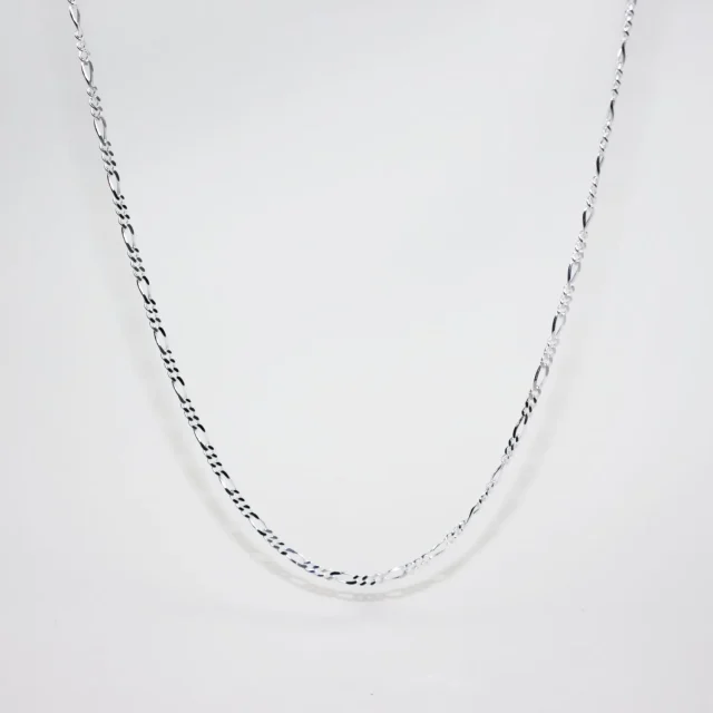 Sterling Silver FD60 1/3 Figaro Diamond-Cut Chain with Lobster Catch