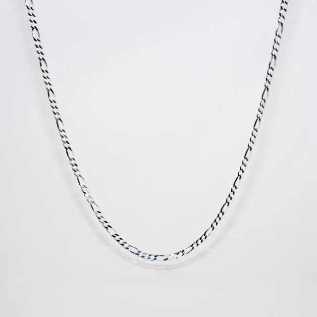 Sterling Silver FD80 1/3 Figaro Diamond-Cut Chain with Lobster Catch