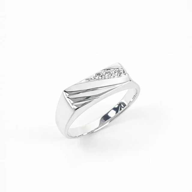 Sterling Silver Gents Signet Ring with Cubic Zirconia Accents – SSCZ854