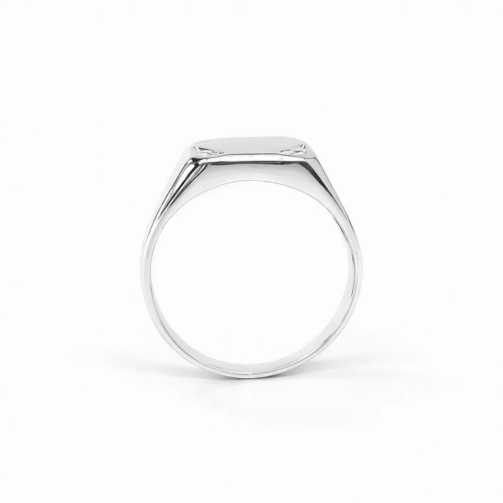 Sterling Silver Gents Signet Ring with Cubic Zirconia (CZ), 10.90 x 11.50mm Top - SSD2154