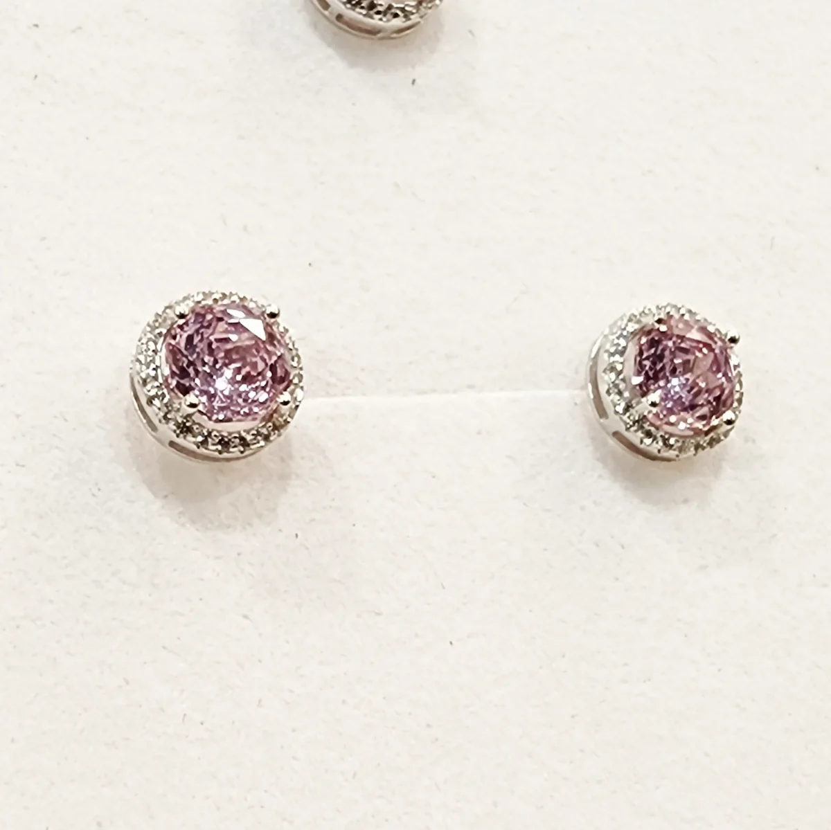 Sterling Silver Halo Setting Pendant & Stud Earrings Set with Cubic Zirconia Setting - SSPESET02