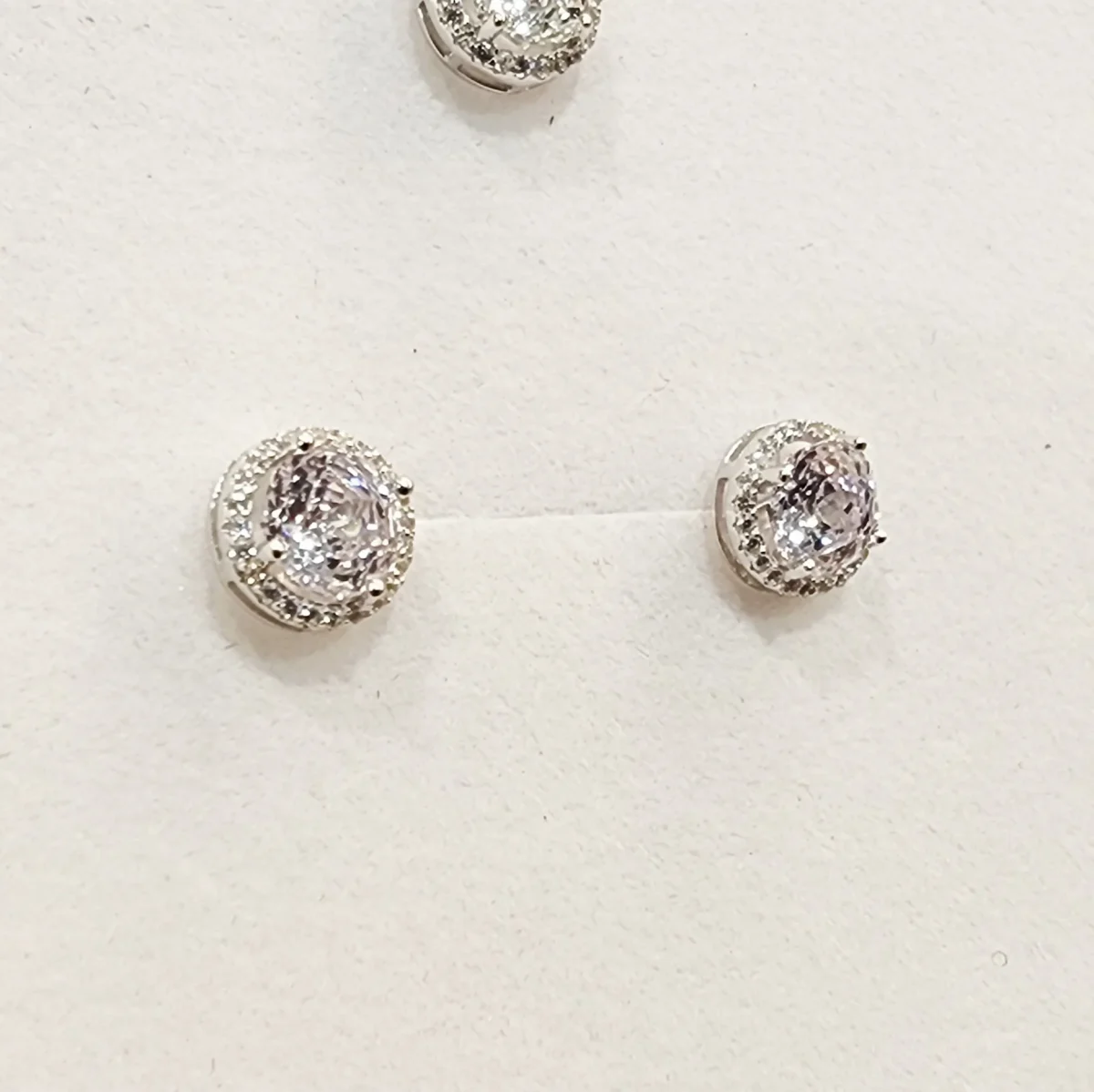 Sterling Silver Halo Setting Pendant & Stud Earrings Set with Cubic Zirconia Setting - SSPESET04