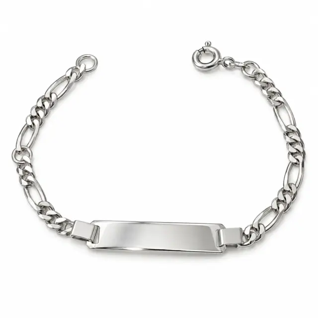 Sterling Silver Kids ID Bracelet 15cm - 01