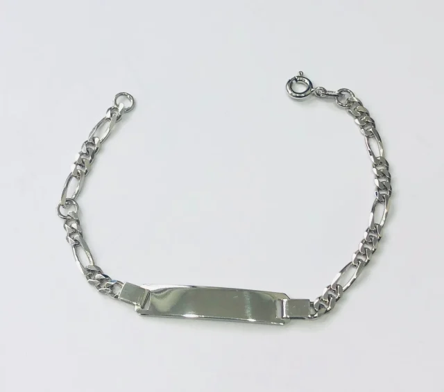 Sterling Silver Kids ID Bracelet 15cm - 01