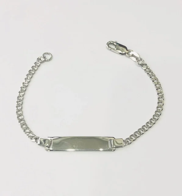 Sterling Silver Kids ID Bracelet 15cm - 03
