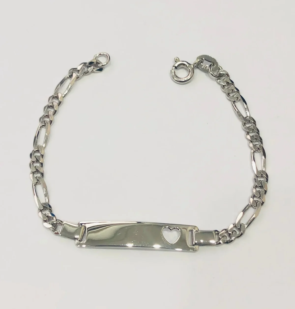 Sterling Silver Kids ID Bracelet 15cm - 07