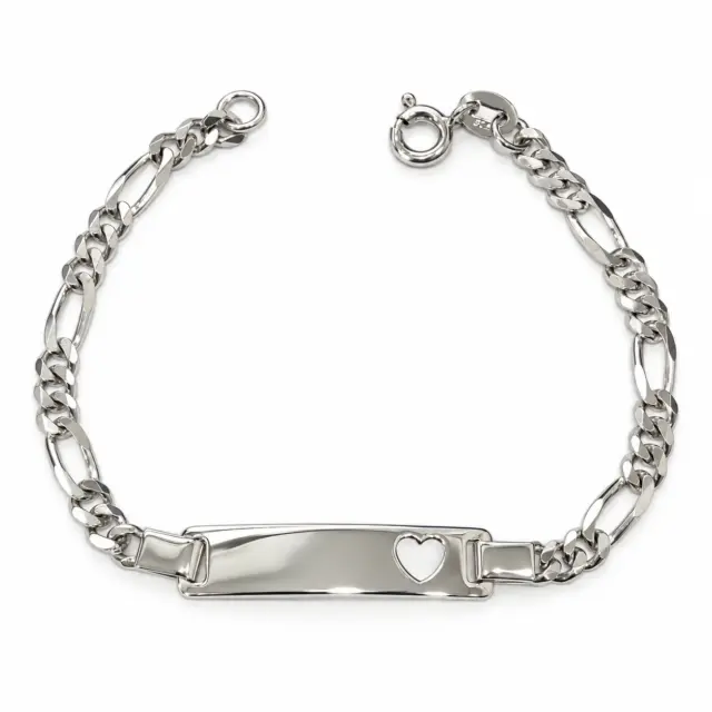 Sterling Silver Kids ID Bracelet 15cm - 07