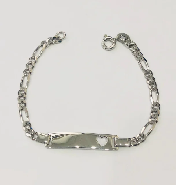 Sterling Silver Kids ID Bracelet 15cm - 07