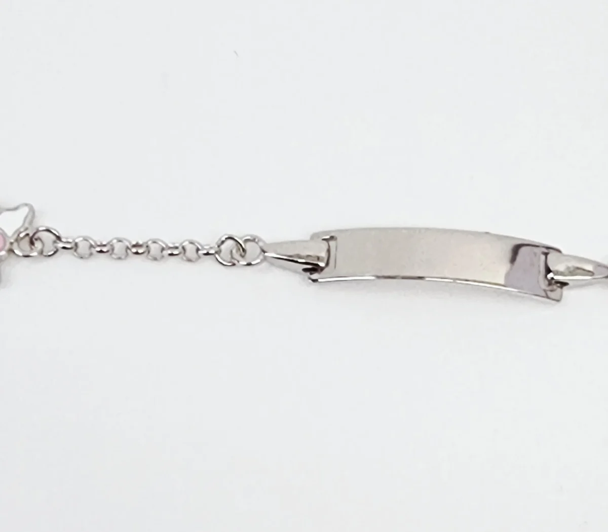 Sterling Silver Kids ID Bracelet with Multicolour Angle- SSIDKID07