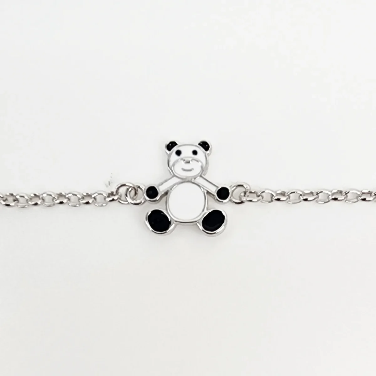 Sterling Silver Kids ID Bracelet with Multicolour Teddy Bear - SSIDKID03