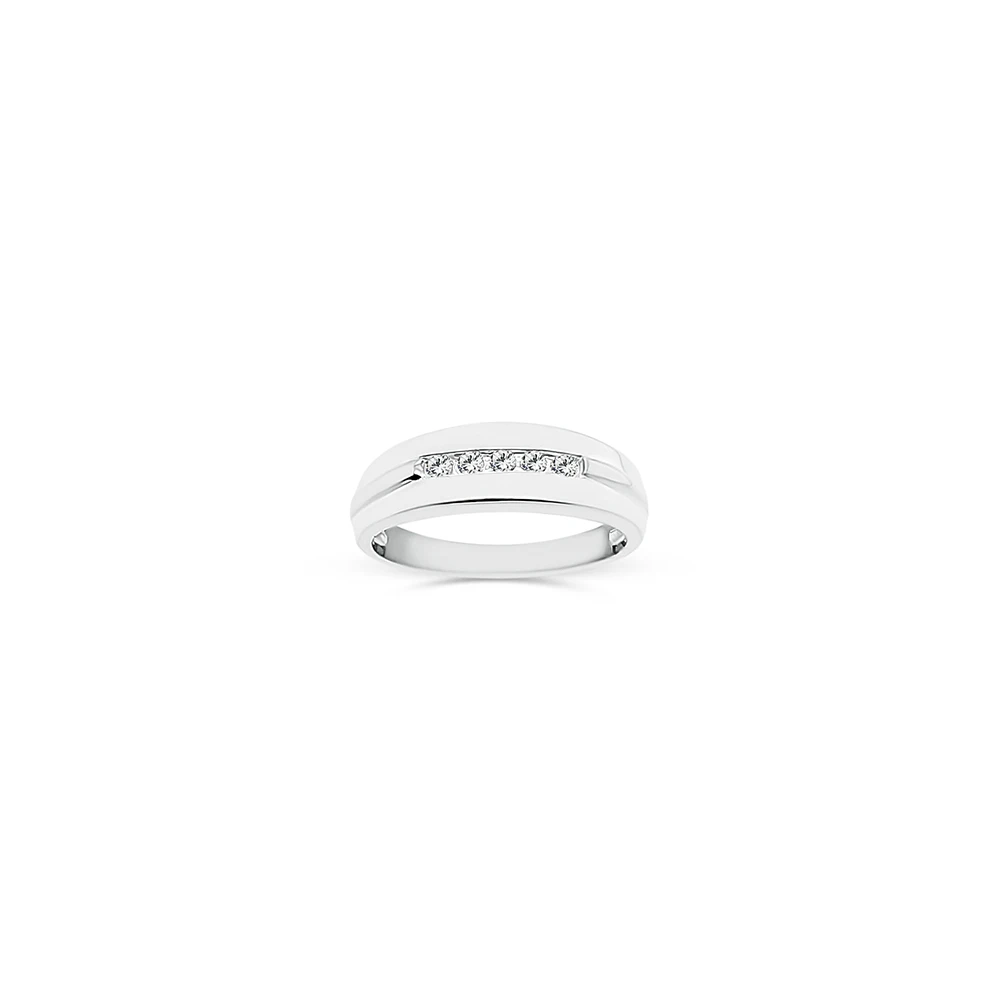 Sterling Silver Men's Cubic Zirconia Ring - D3749