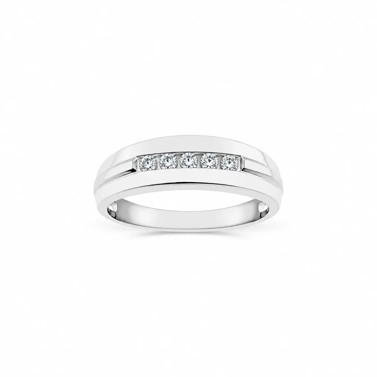 Sterling Silver Men's Cubic Zirconia Ring - D3749