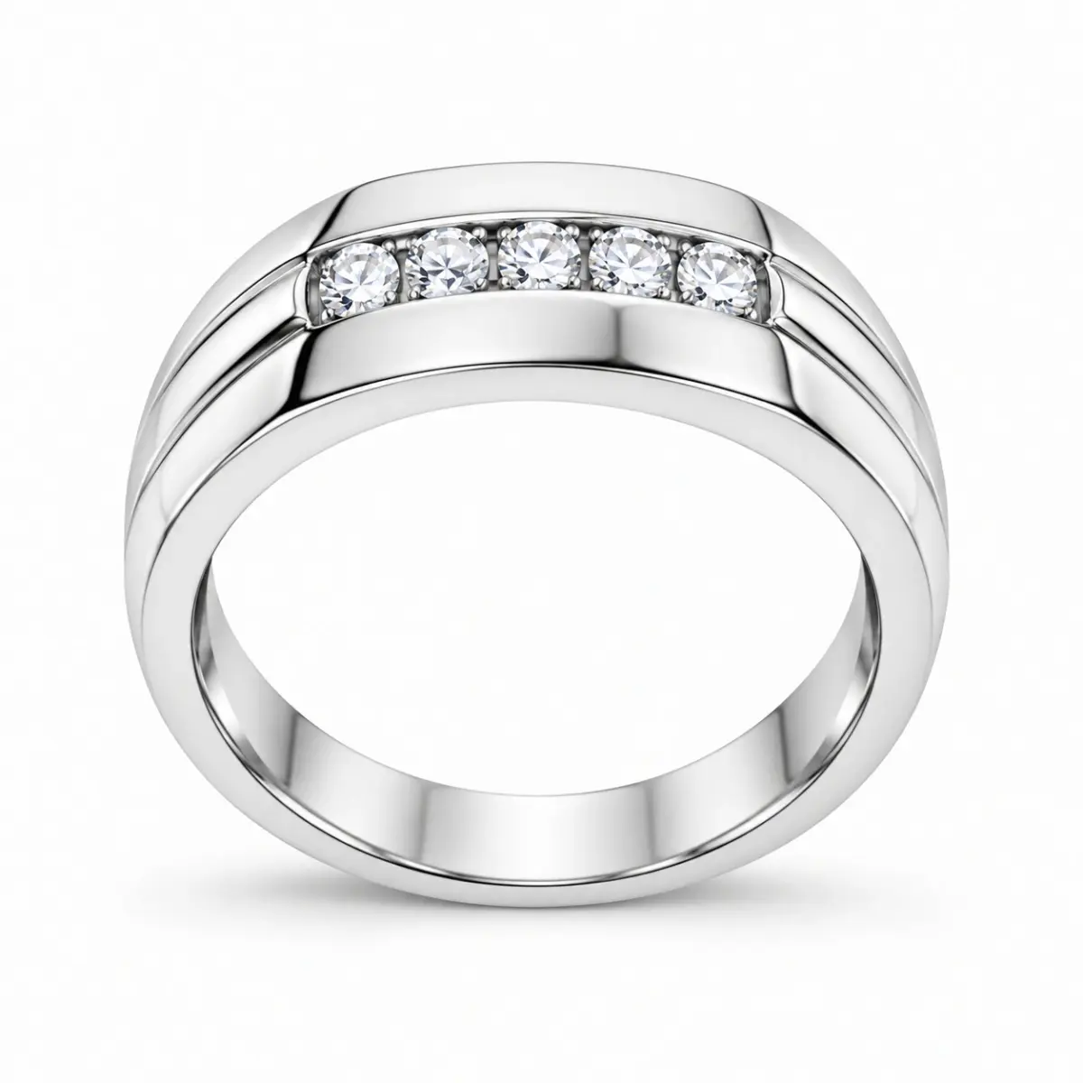Sterling Silver Men's Cubic Zirconia Ring - D3749