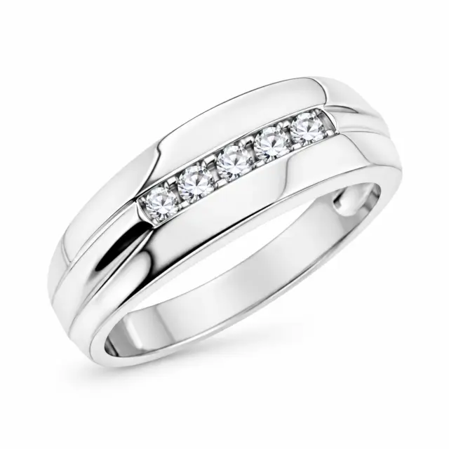 Sterling Silver Men's Cubic Zirconia Ring - D3749
