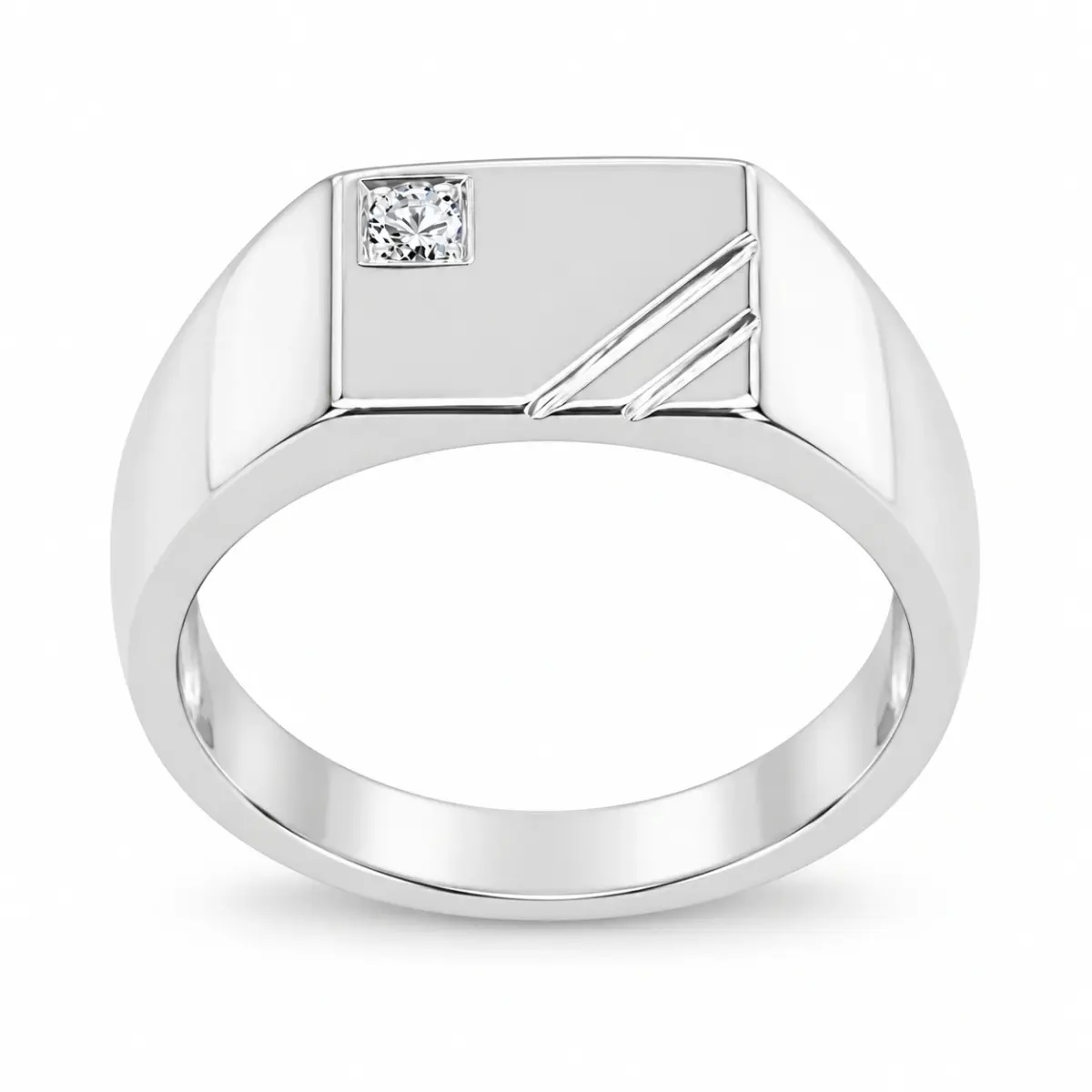 Sterling Silver Men's Cubic Zirconia Ring - SSD8180