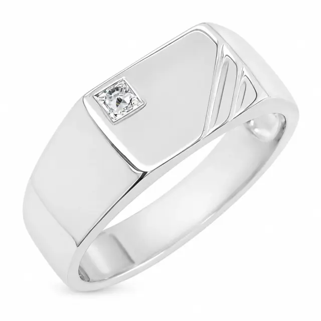 Sterling Silver Men's Cubic Zirconia Ring - SSD8180