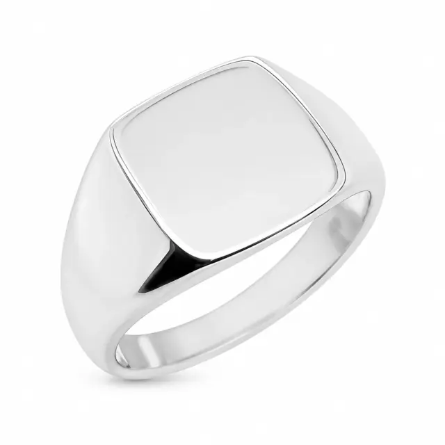 Sterling Silver Men's Square Signet Ring