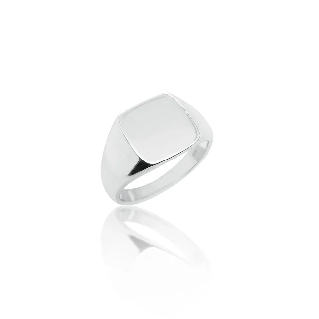 Sterling Silver Men's Square Signet Ring
