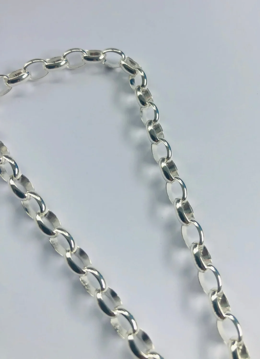 Sterling Silver Oval Belcher Bracelet With Micro Set CZ Puff Heart Padlock 19cm - 003