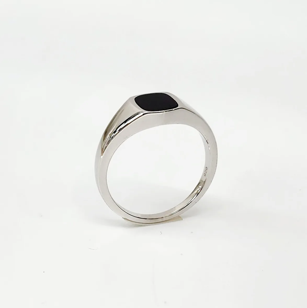 Sterling Silver Oval Black Onyx Signet Ring