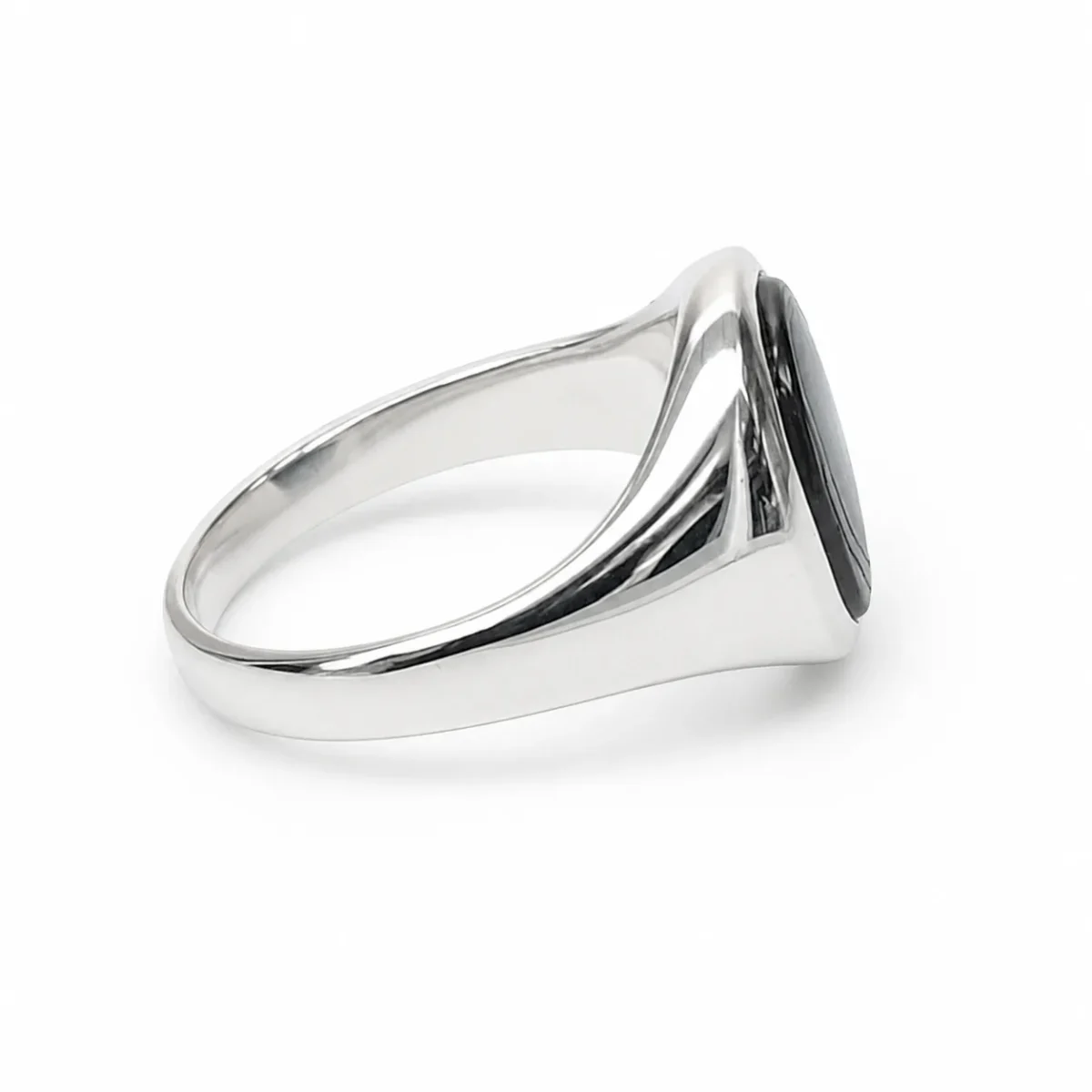 Sterling Silver Oval Paua Shell Signet Ring – 13.5mm x 12mm Natural Paua Shell - CYR3059PAUA