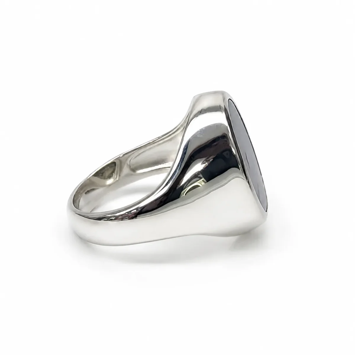 Sterling Silver Oval Paua Shell Signet Ring – 16.5mm x 14mm Natural Paua Shell - CYR7659PAUA